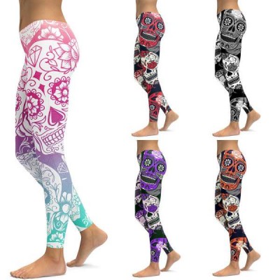 2020 hot sale 92% polyester 8% spandex double brushed printed milk silk leggings