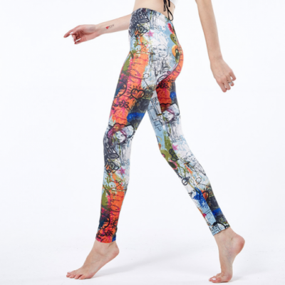 Wholesale Hot Sale Large Size Leggings Female Spring And Autumn Milk Silk Ink Letters Graffiti Comics